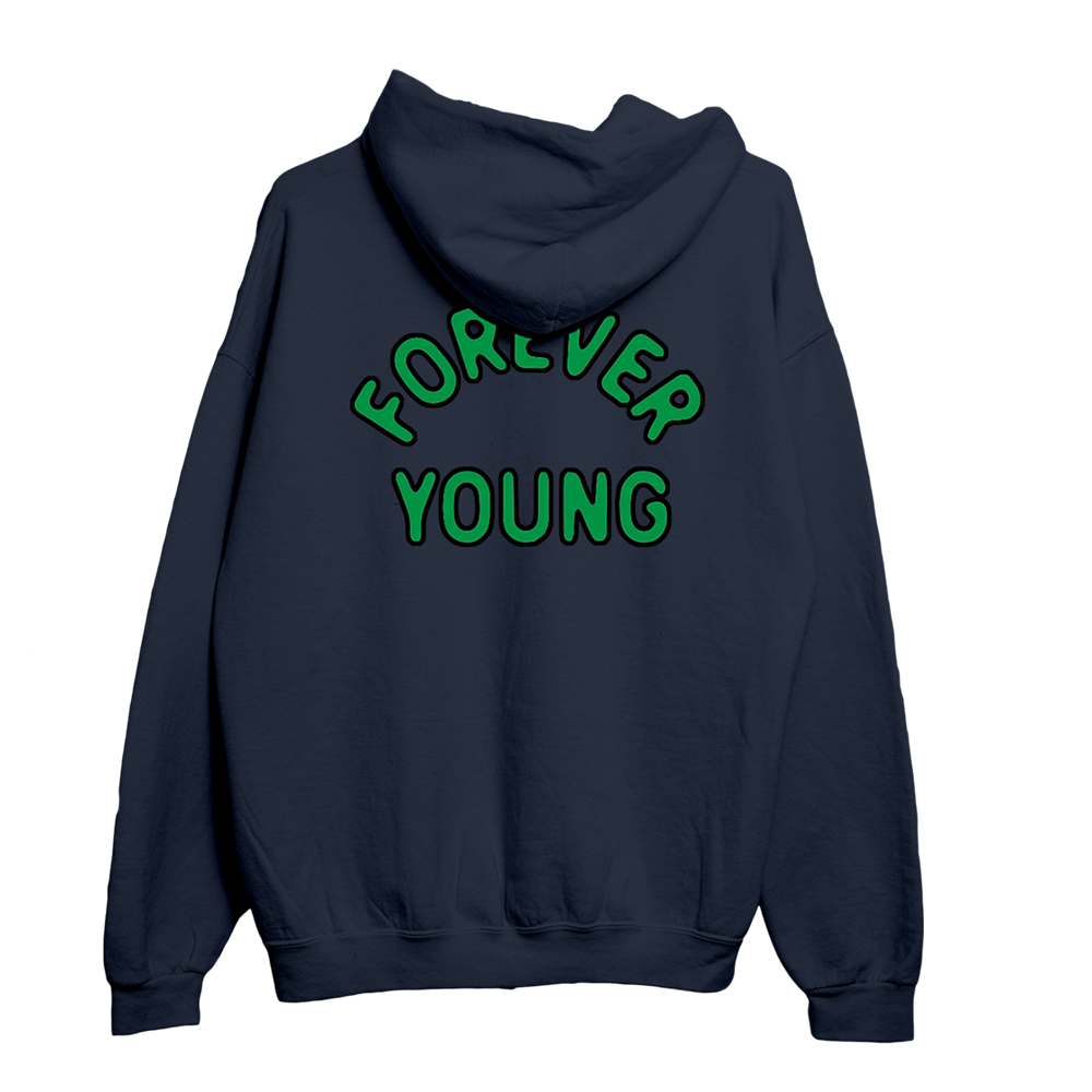 Striped Logo Forever Young Hoodie Back