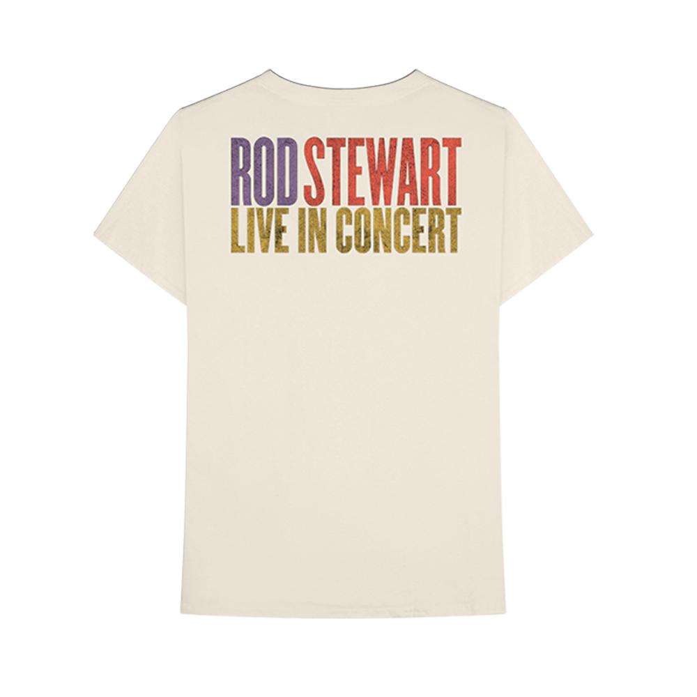 Rod Stewart Repeat Logo Live In Concert T-Shirt Back 