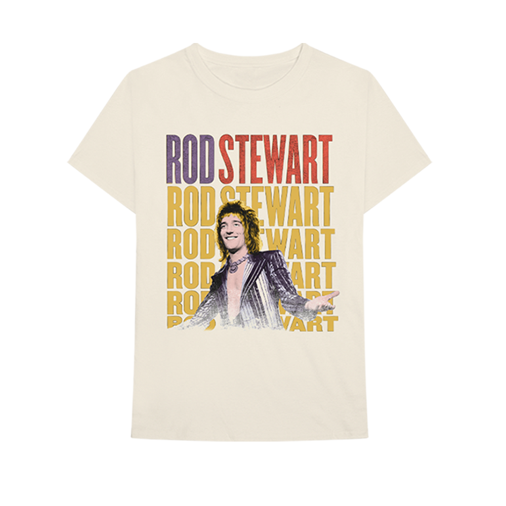Rod Stewart Repeat Logo Live In Concert T-Shirt Front